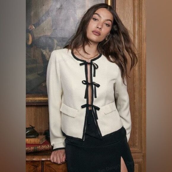 ZARA KNIT CARDIGAN WITH TIES - Picture 1 of 10